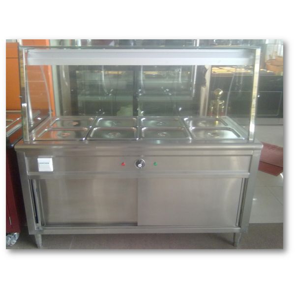 Блок сервировки еды нержавеющей стали горячий с шкафом хранения и верхней полкой 1500*700*800+550мм