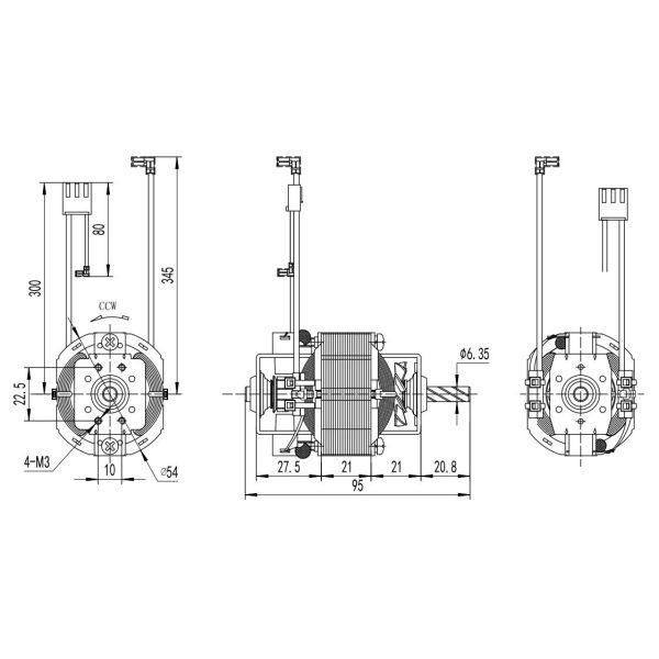 Speed 54mm Motor Diameter Totally Enclosed Universal AC Motor for Treadmill 110v 220v