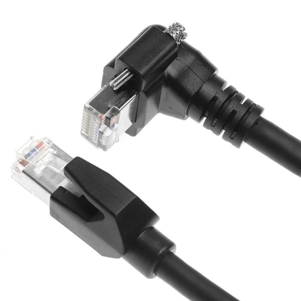 Câble GigE CAT6a à verrouillage à vis vertical pour caméras industrielles d'Alvin
