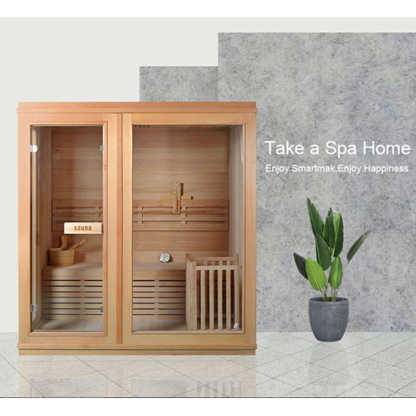 ODM Double Bench 2 Person Home Sauna Room Indoor Solid Wood