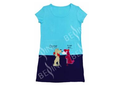 Super Soft Ladies Viscose Pyjamas Short Sleeve Night Dress Dog Embroiderry