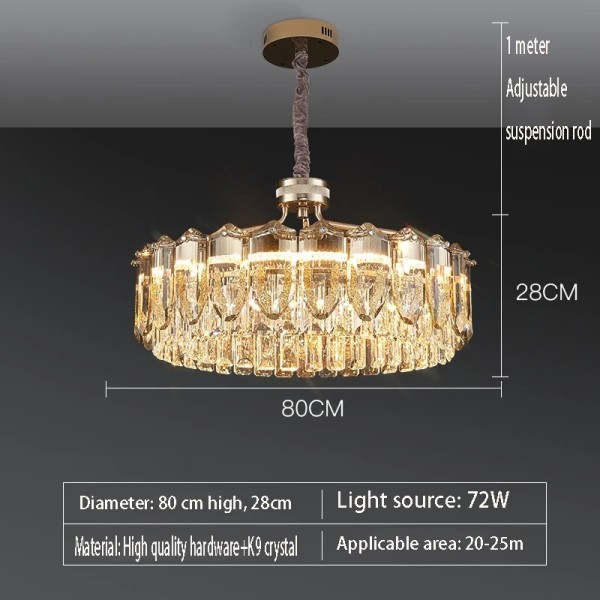 Led Light Bedroom Lamps Ceiling Modern Luxury Crystal Lamp Villa Living Room Pendant Light (WH-CY-270)