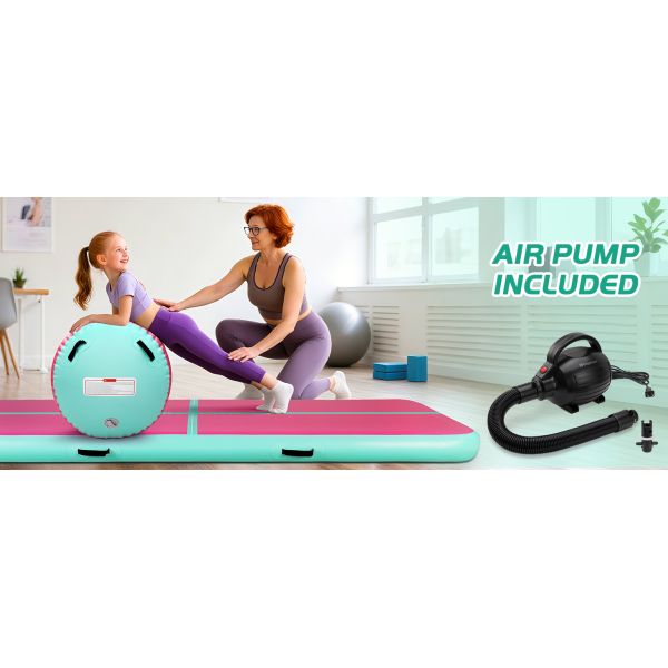 Inflatable Gymnastics Air Roller Set, Tumble Rolling Air Roller Gymnastics Barrel With Electric Pump For Kids Adults Home Outdoor Gymnastic Training Cheerleading Yoga