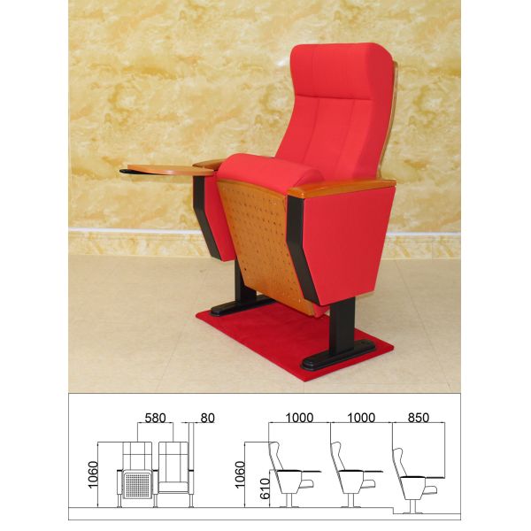 Hypoallergenic Washable Cinema Hall Chairs Folding Moistureproof High Density