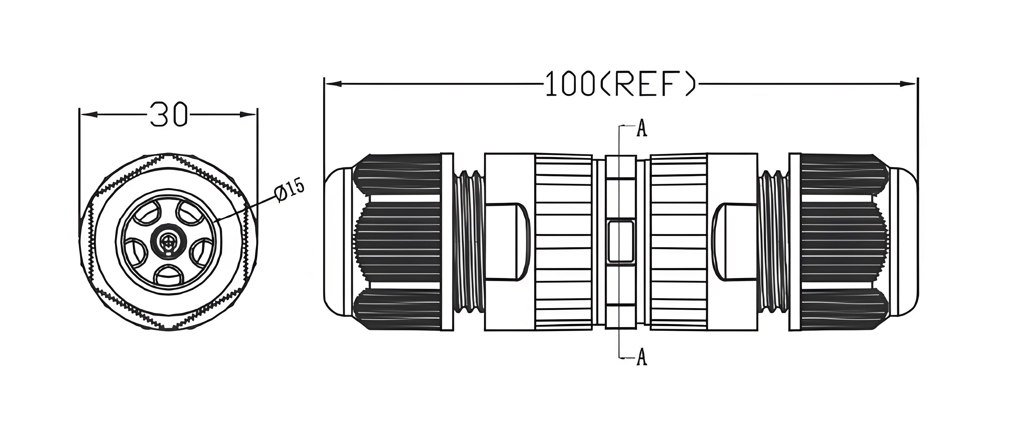 M25 Waterproof Circular Connector 2-Pin IP68 Rated 450V with 100% Dustproof Protection