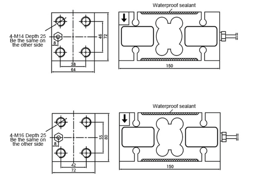 Bending Beam Load Cell, 150kg/250kg/500kg/1000kg/2000kg