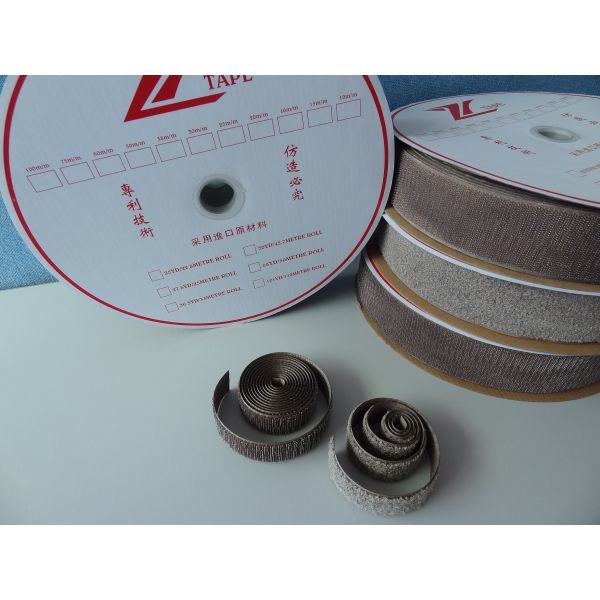 Eco Friendly Adhesive Hook And Loop / Silver Coated Hook And Loop Tape Roll