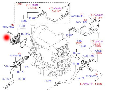 Z622-15010 ZJ01-15-010B Водный насос автомобильного двигателя для MAZDA 2 DE DH 1.3 DE3FS