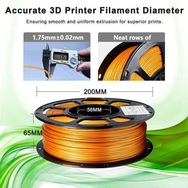 Strong PETG  Gold 3D Printer Filament 1.75mm Dimensional Accuracy +/- 0.02mm