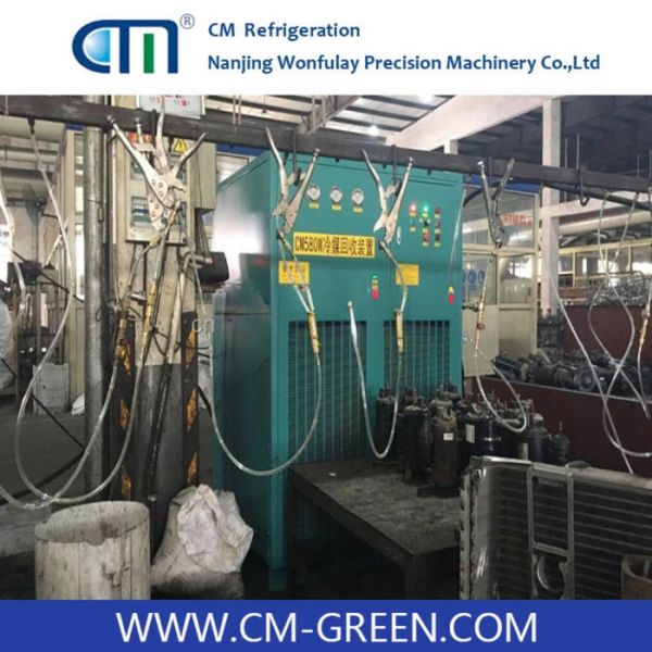 Máquina de recuperación de refrigerante de 25 CV CM580 Serie para el reciclaje de gas residual línea de desmontaje máquina de recuperación de freón