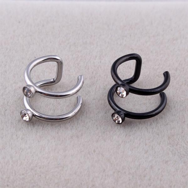 Wholesale Personality Punk Stainless Steel Non Pierced Ear Clip Cuff Earrings