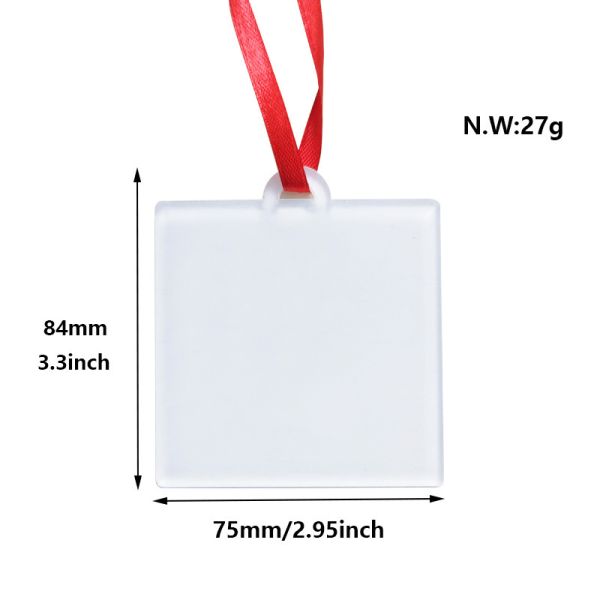Sublimation Blank Acrylic Car Hanging Pendant Diy Printing Acrylic Christmas Decoration Blank Acrylic Ornaments