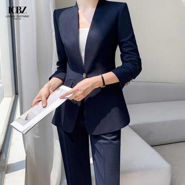 Леди офисные платья 2023 Элегантное одногрудное рабочее платье для профессиональных женщин