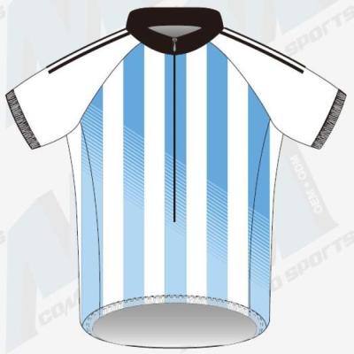 Custom 140gsm Sublimation Cycling Bike Jersey 3/4 Front Zip Short Sleeves
