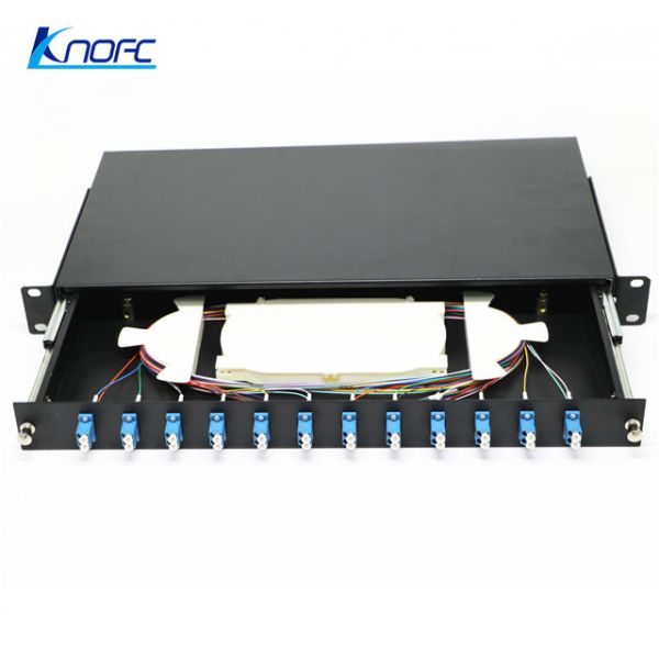 1U Fiber Optic Patch Panel LC Rack Mount Fiber Optic Terminal Box