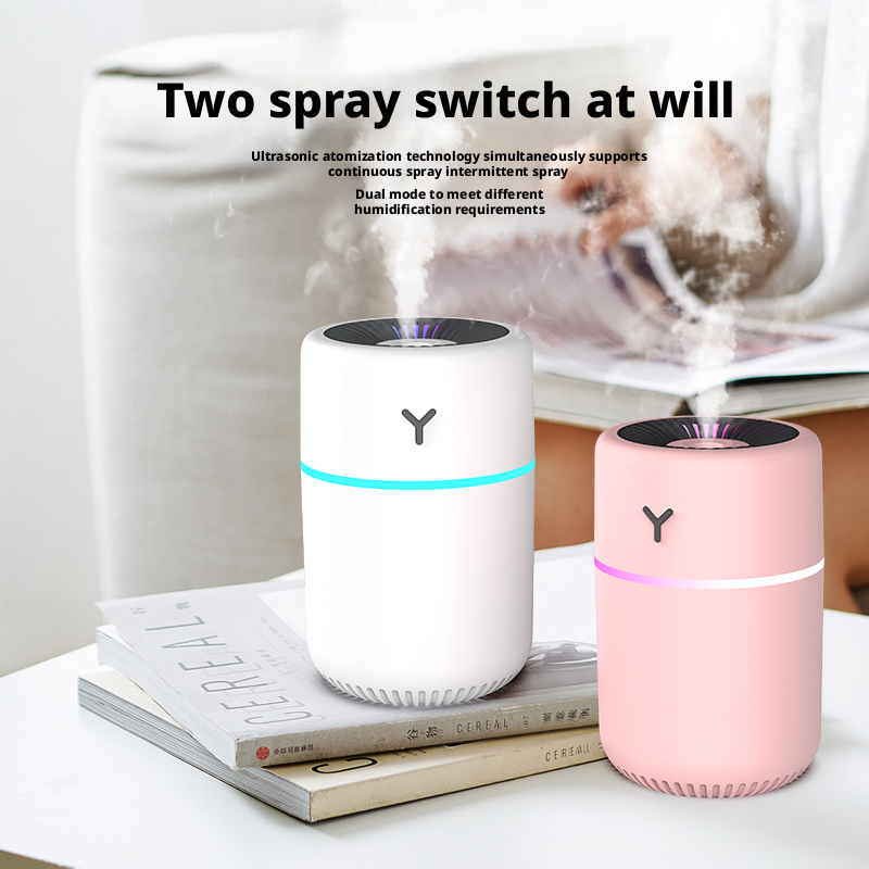 Compact Design Mini Portable Ultrasonic Humidifier 7 Color Lights for Home  Car Use