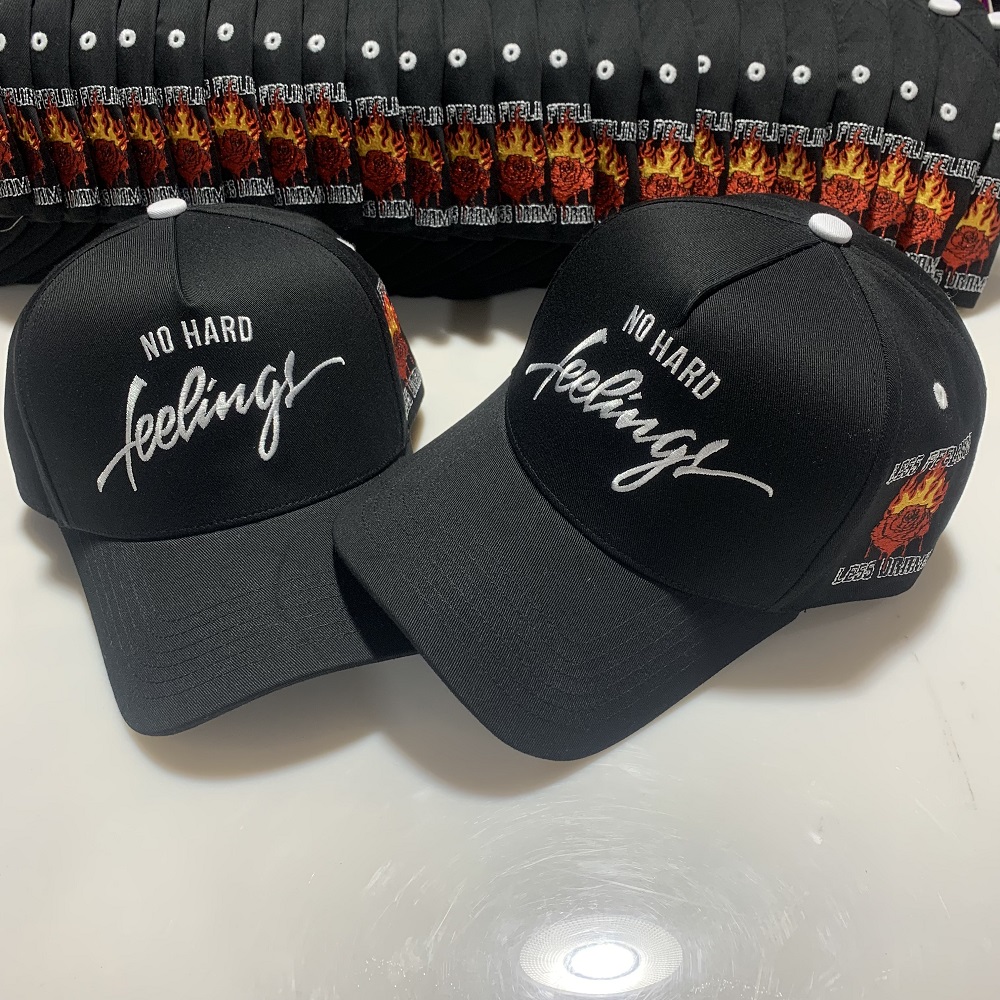 Customized 5 Panel 3D Puff Embroidery Logo Baseball Caps Structured Cotton Design Hat