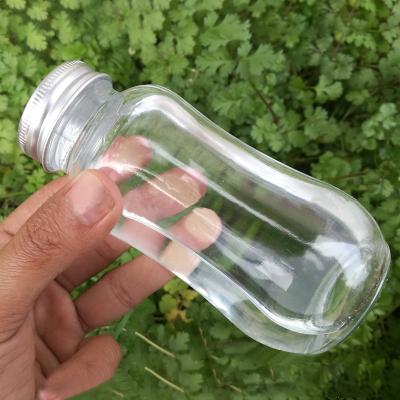 Capacidade clara vazia de Juice Bottles 200ml do vidro do produto comestível com tampa de alumínio