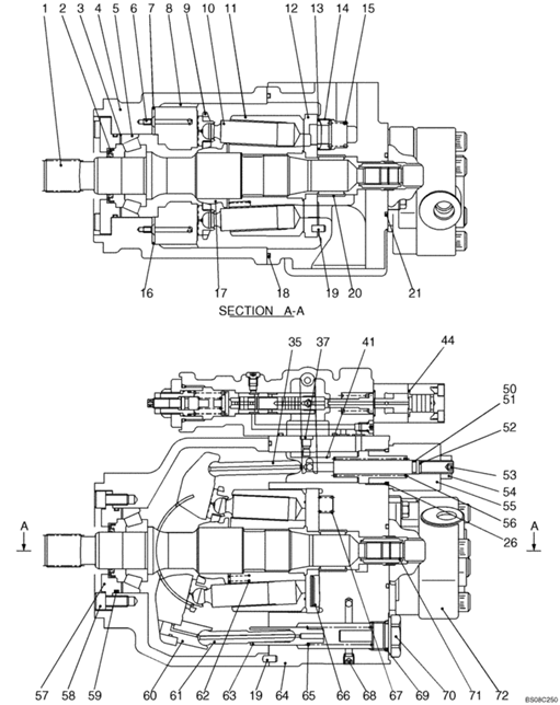 TGFQ K3SP36B For SK60SR/SK70SR YT10V00016F1  Hydraulic pump