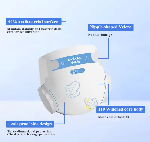 Wholesale Disposable Baby Diapers Soft Comfortable Super Absorbency with 3D Leak Prevention Magic NB-XXL OEM ODM