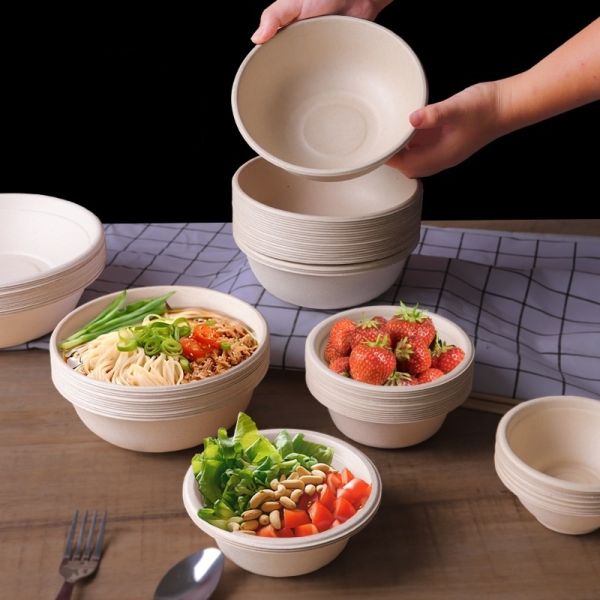 Customization for Eco-Friendly Disposable Tableware Bowl Made from Sugarcane Bagasse