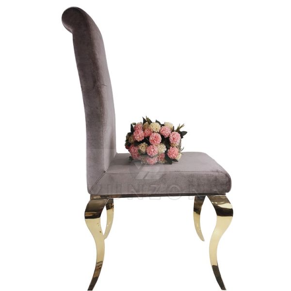 Stainless Steel Wedding Chair for Outdoor Events Coffee Shops Apartments Velvet Fabric Upholstered Dining Chair for Living Room