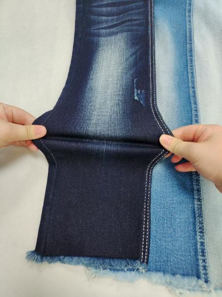 Dual-Core Siro Yarn Cross Slub  85%Cotton High Spandex 8S Denim Fabric  For Women Jeans