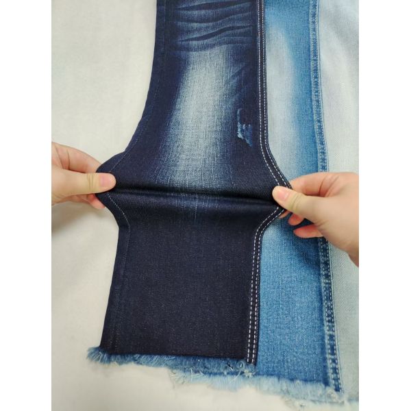 Dual-Core Siro Yarn Cross Slub 85%Cotton High Spandex 8S Denim Fabric For Women Jeans
