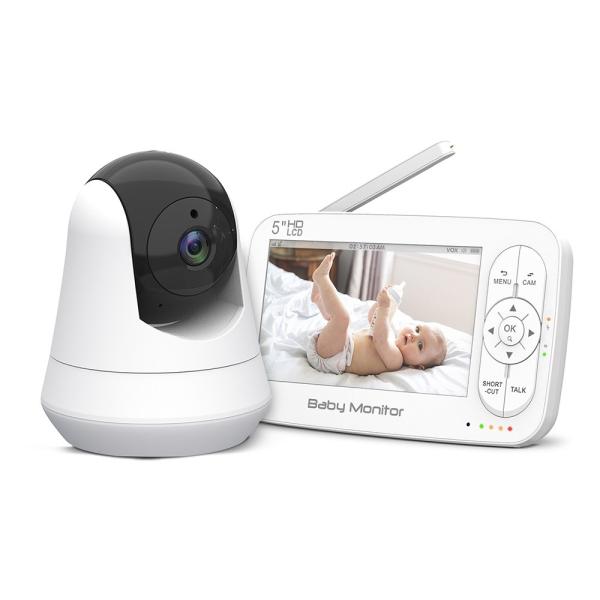 5 Inch HD Wireless Baby Monitor with Pan Tilt Camera and Night Vision