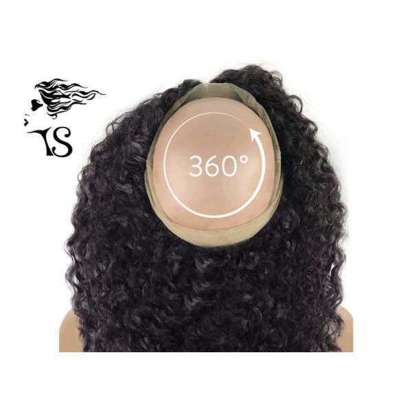 Black Women Curly 360 Lace Frontal Wig , 100% Indian Remy 360 Swiss Lace Frontal