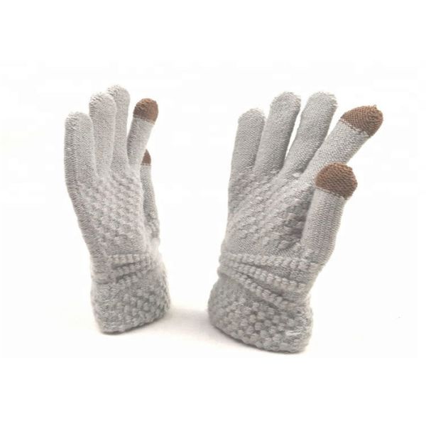 Fashion Touchscreen Winter Gloves Custom Logo Knitted Style For Daily Life