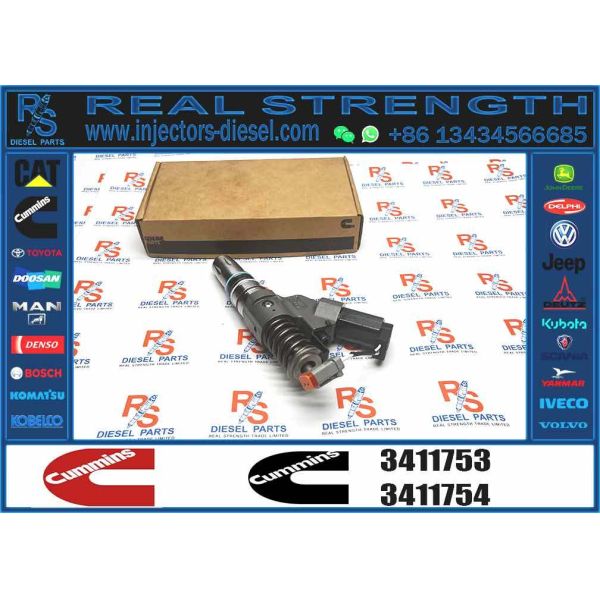 Inyector nuevo original de riel común OE 3411753, conjunto para excavadora, coche de combustible dual, repuesto y reparación compatible con 3095043