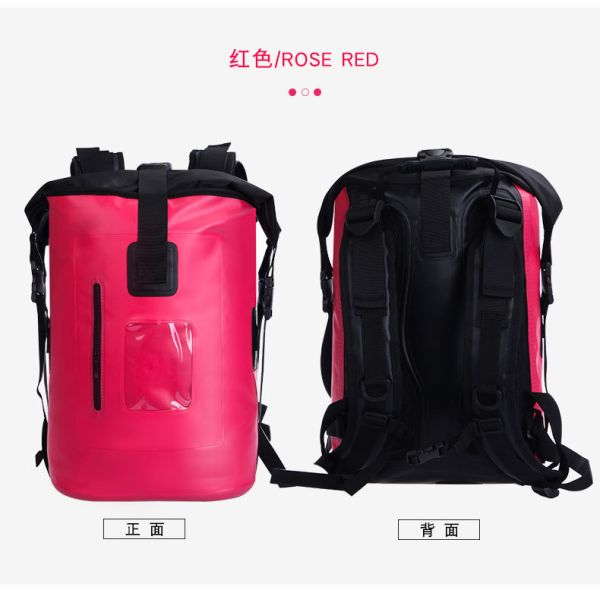 PVC Outdoor Sports Backpack , 20 Liter Waterproof Roll Up Backpack