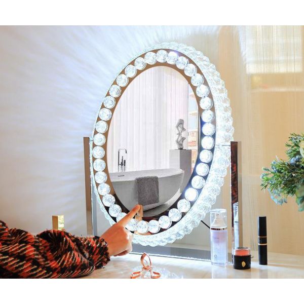 LED Light Up Makeup Mirror Crystal Vanity Mirror Hollywood Style