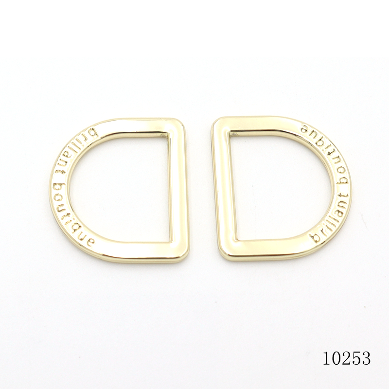 Custom D Ring Buckles 20mm D Ring Strap Adjuster Light Gold For Pet Hardware Bag Accessories