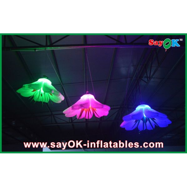 Purple / Green GIant Inflatable Lighting Decoration Led Inflatable Lighting Flower
