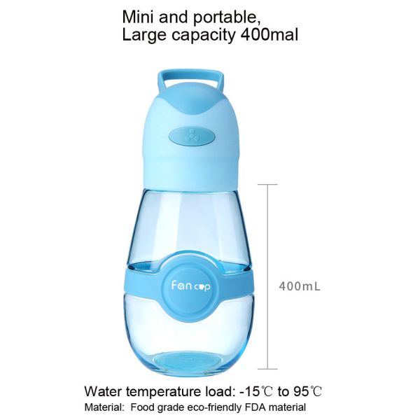 Plastic shaker outdoor sports water cup with mini fan 400ml