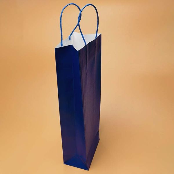 Recyclable Kraft Paper Single Bottle Wine Carrier Bags Eco Friendly High Strength Wine Gift Bags For Wine Store Supermarket Custom Sizes