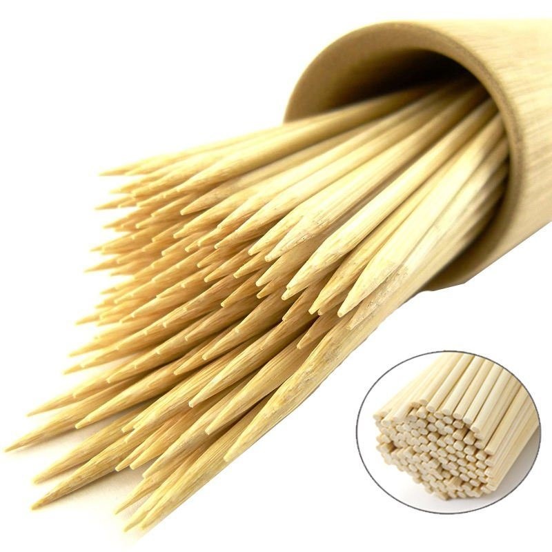 BBQ Accessories Flat Bamboo Meat Skewers Sticks 30cm 35cm Bamboo Skewers Supplies