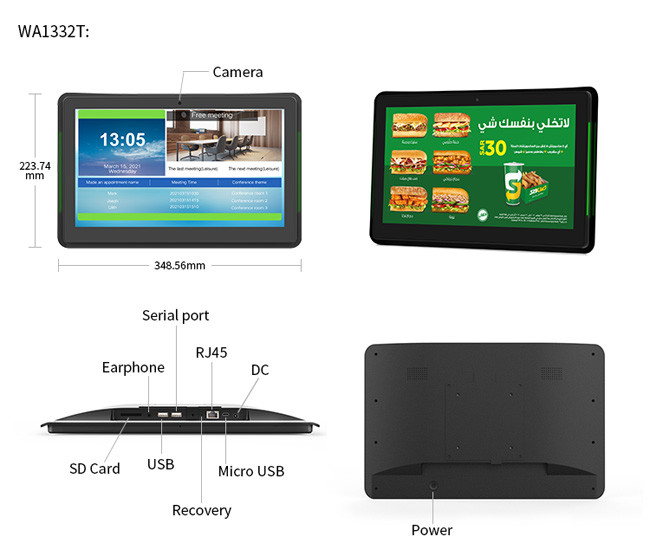 Signage цифров конференц-зала NFC RFID POE касание 10 пунктов емкостное