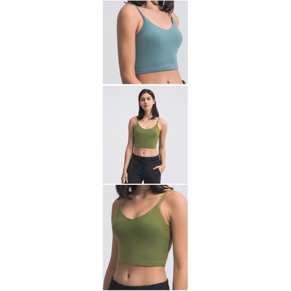 Yoga Fitness Cropped Tank Top Lightweight Compression Running Sports Padded Bra