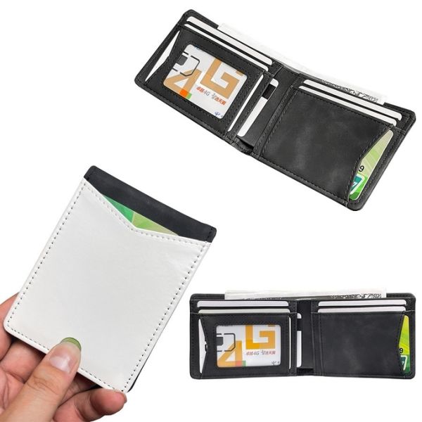 Mens Bifold Wallet Personalized Multiple Card Slots Sublimation Wallet Blanks