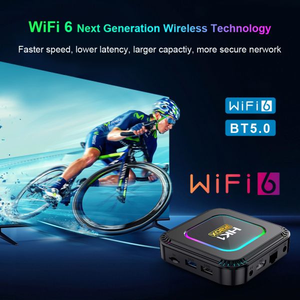 Android 13.0 Internet Smart TV Box RK3528 Wifi 4K HK1 K8 4GB 32GB