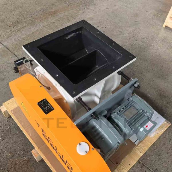 Material de hierro fundido boca cuadrada descarga de eliminación de polvo válvula giratoria