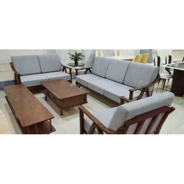 Straight Texture Solid Wood Tv Cabinet , Uniform Color Sofa Coffee Table