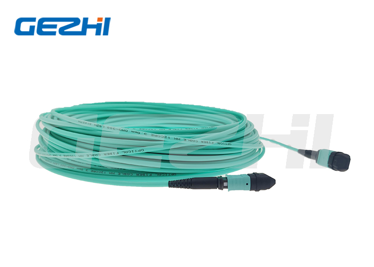 MPO Patch Cord OM3 Multimode 50/125μm with 8F /12F /24F Fiber Count and MPO/MTP Connector for High-Density Data Centers