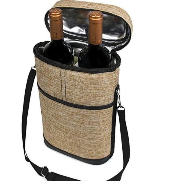 Single Handle Insulated Freezer Bags Water Resistant Polyester Made For Wine