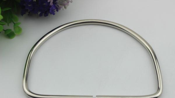 Fashion bag accessory high-grade 3 colors nickel 120 mm iron d ring metal bag handle for leather