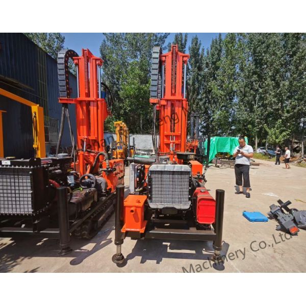 Small Hydraulic Wheel Type Water Drilling Rig 200m Borehole Drilling Machine for sale