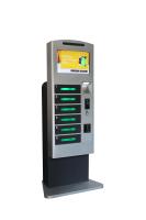 Língua UI das estações de carregamento do telefone celular do restaurante multi com os fechamentos eletrônicos seguros